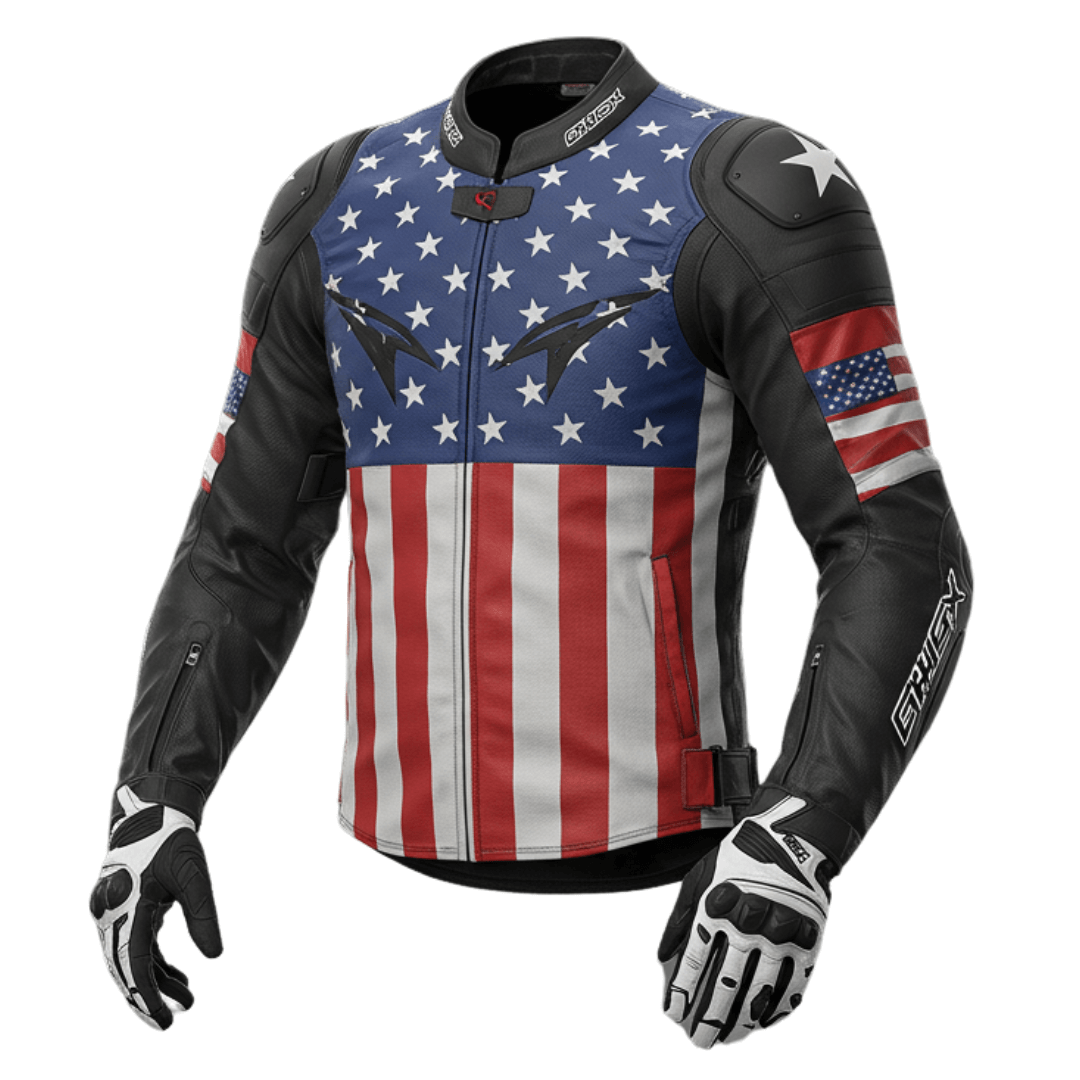 Ultimate American Flag Motorcycle Leather Jacket