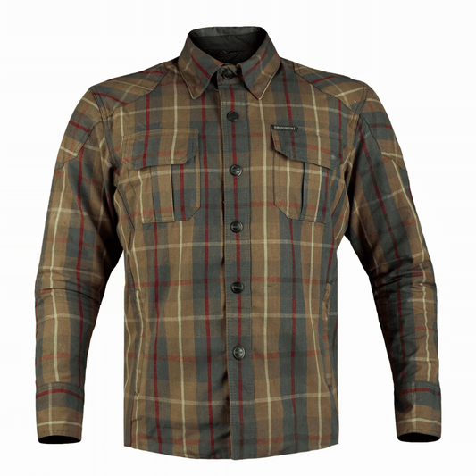 Motorcycle Flannel Shirt with CE Armour and ARAMID Lining