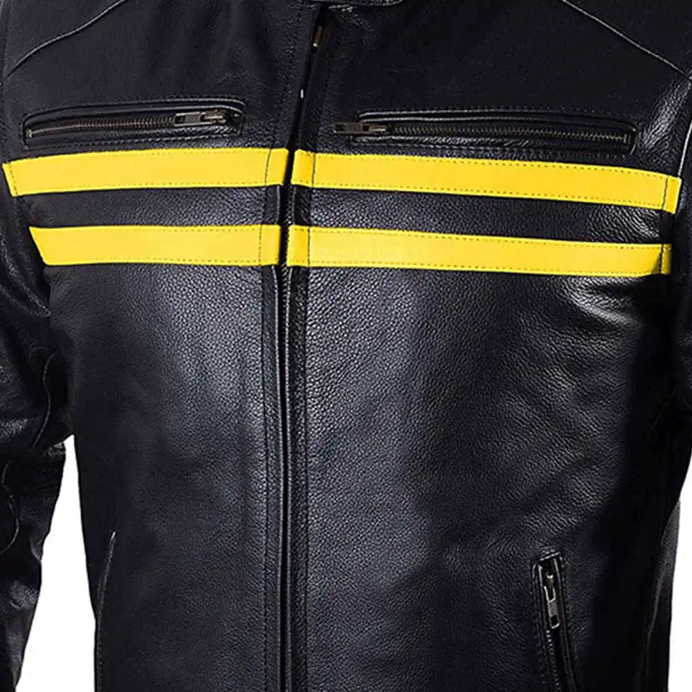 Turbo Men Leather Motorcycle Jacket