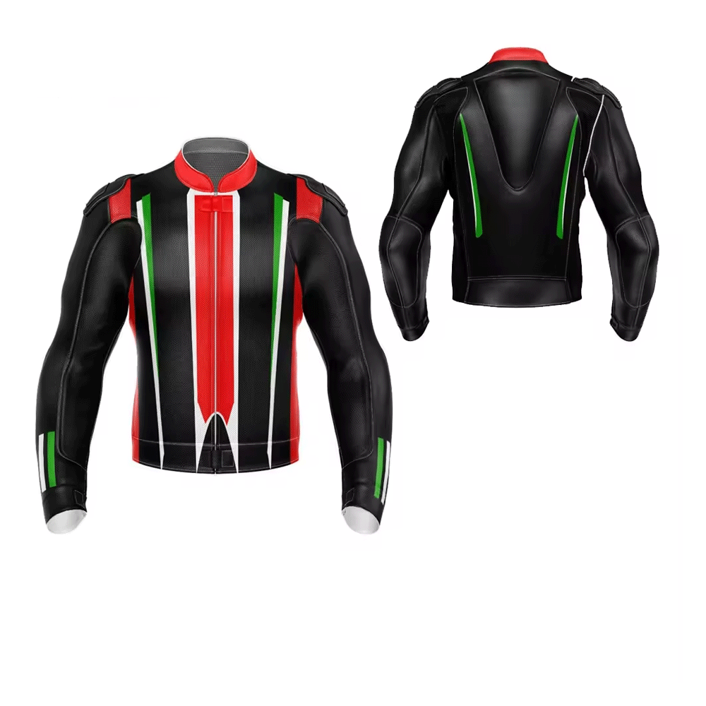 Turbo Men Leather Motorcycle Jacket