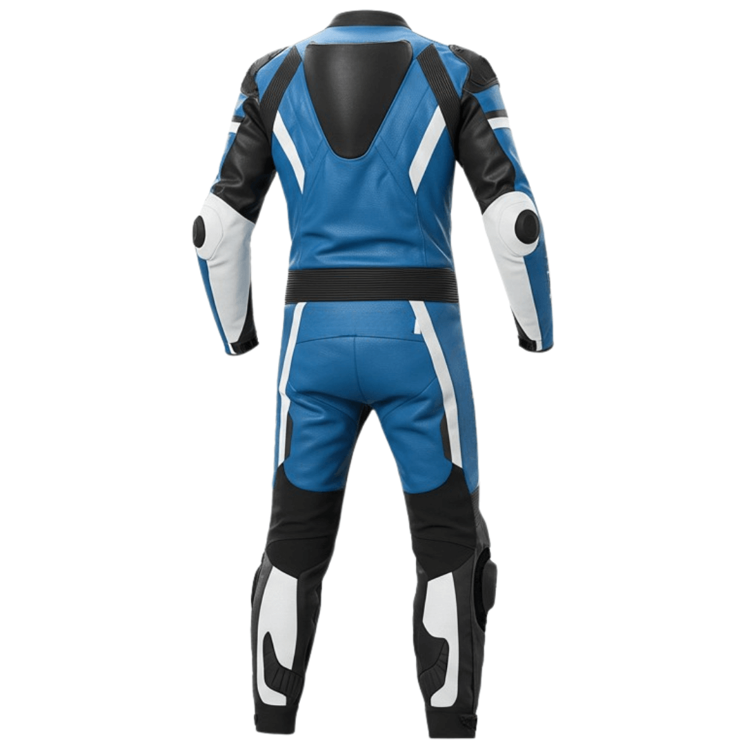 Suzuki racing motorcycle suit crafted from premium leather with CE armor for maximum protection and comfort.
