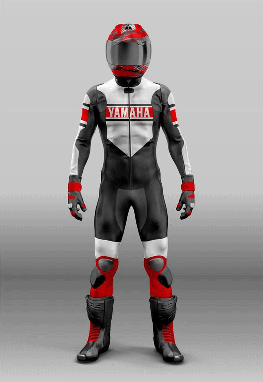 Turbo Yamaha Red & Black Motorcycle Leather Suit