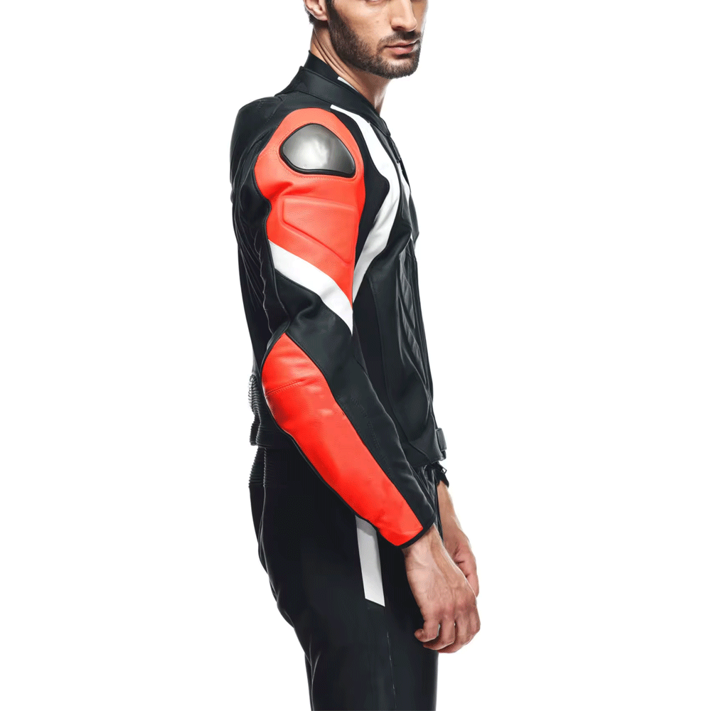 Turbo Red & Black Motorcycle Leather Suit