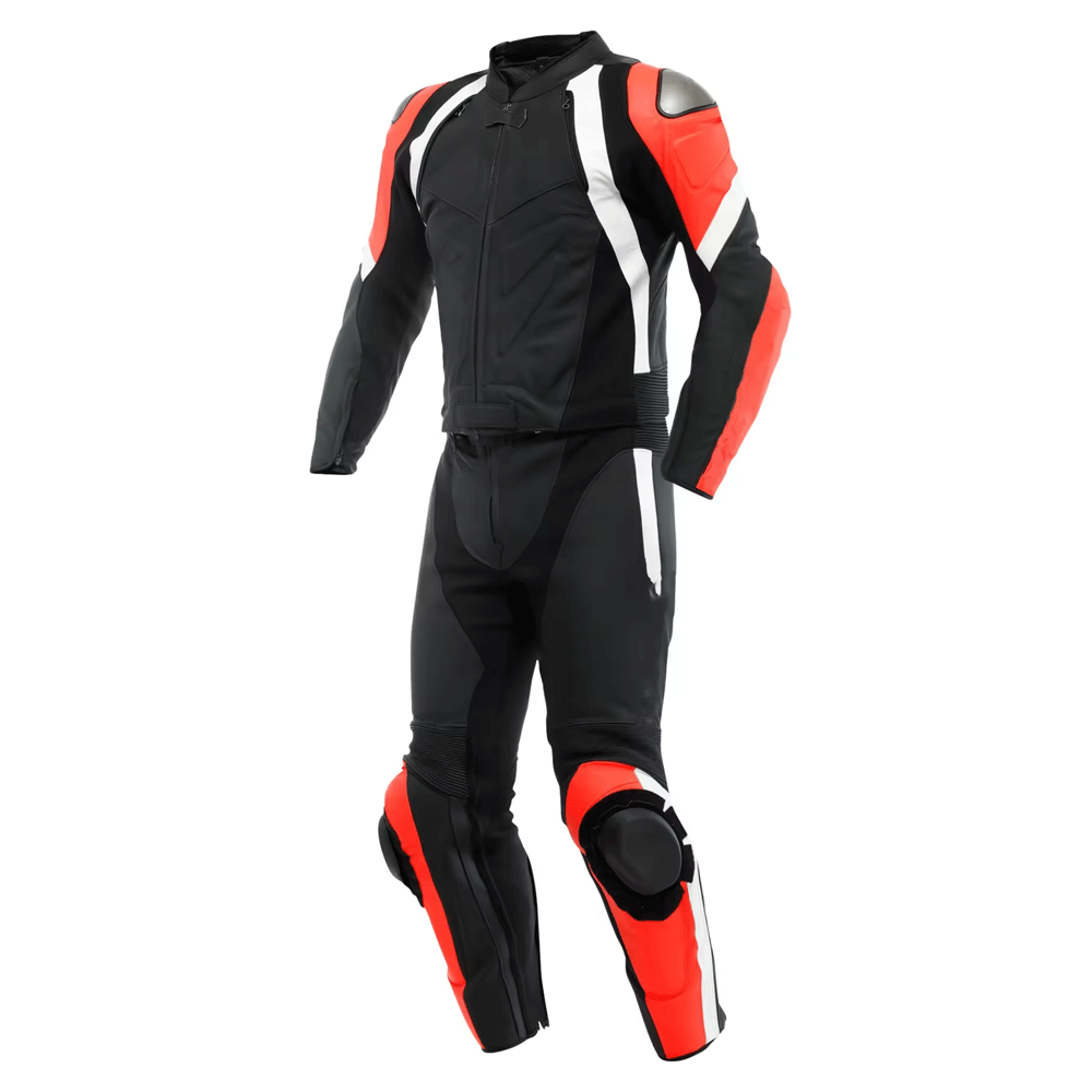 Motorcycle leather suit lifestyle image