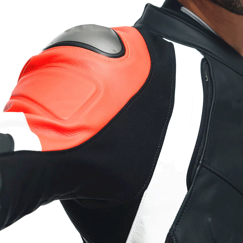 Leather suit for motorcycle riders