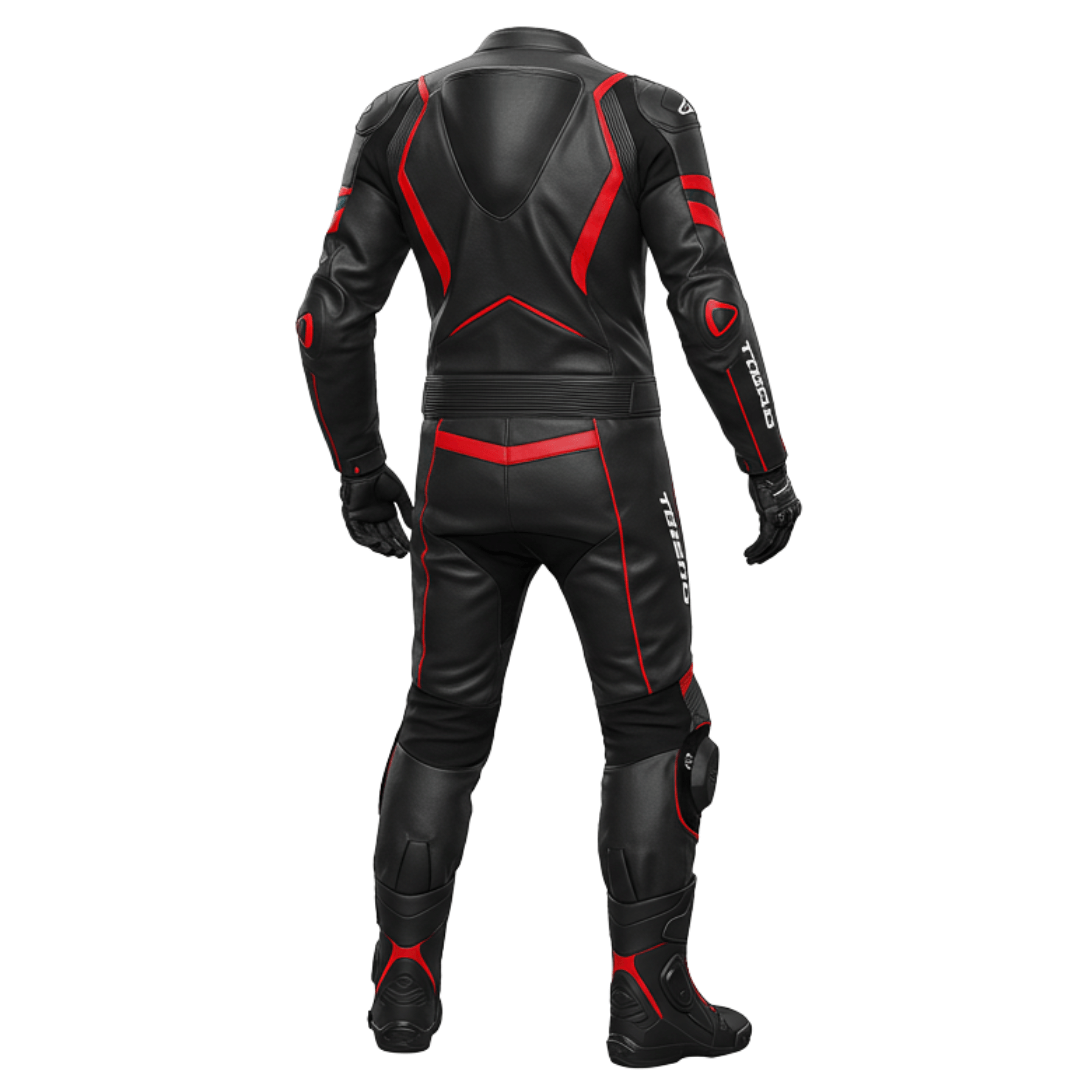 Men's Red and Black Leather Riding suit for Bikers