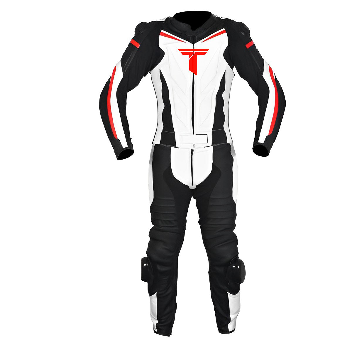 Turbo White & Black Motorcycle Race Suit