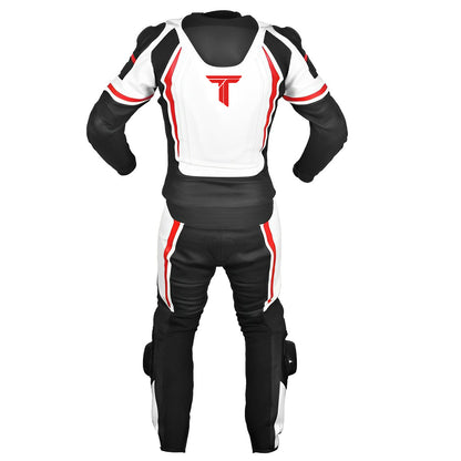 Turbo White & Black Motorcycle Race Suit