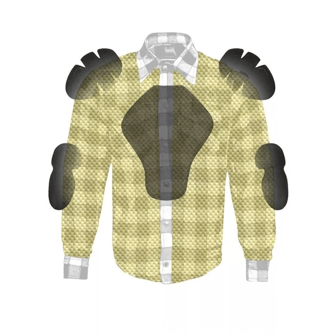 Stay safe and stylish on your rides with this motorcycle flannel shirt featuring CE armor and ARAMID lining for ultimate protection.