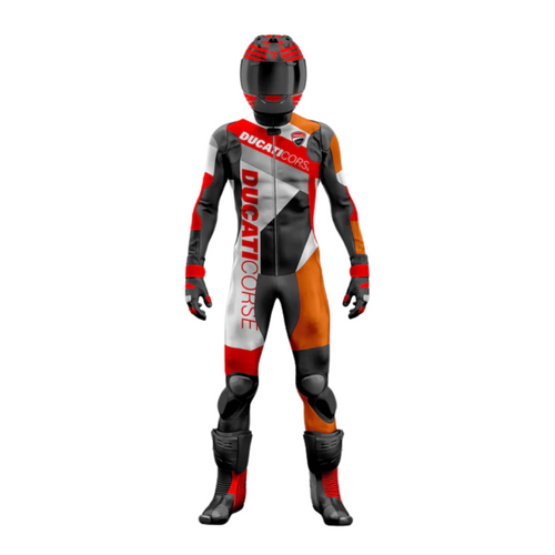 Turbo Ducati Motorbike Racing Leathers Suit