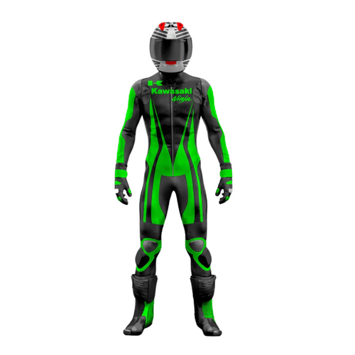 Turbo Kawasaki Motorbike Leather Suit