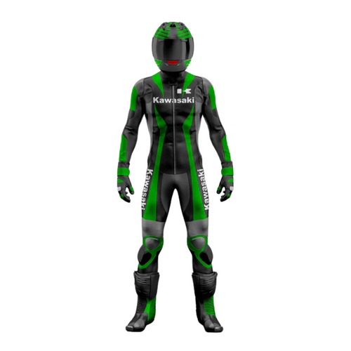 Turbo Kawasaki Motorcycle Leather Racing Suit