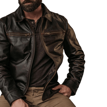 Turbo Leather Jacket for Men - Stylish & Durable