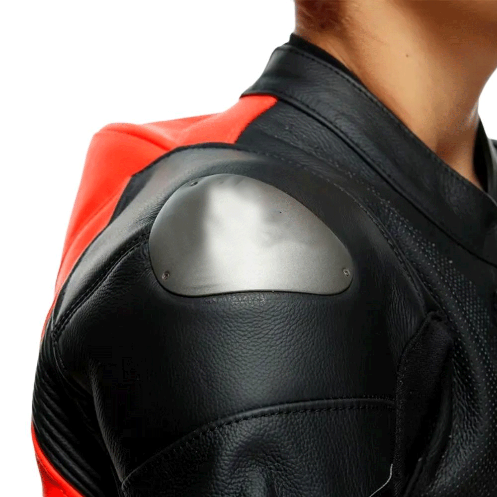 Arm view kids motorcycle leather suit