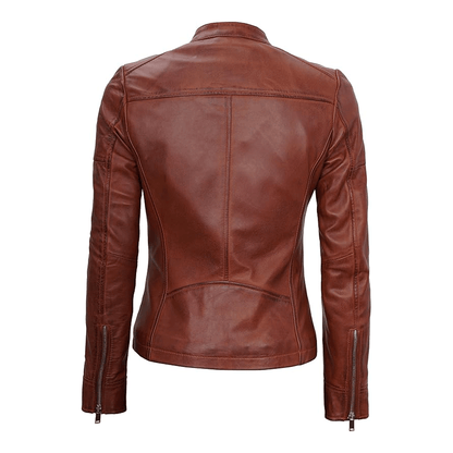 Turbo Ladies Leather Motorcycle Jacket