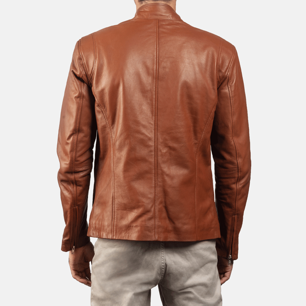 Turbo Brown Motorcycle Leather Jacket