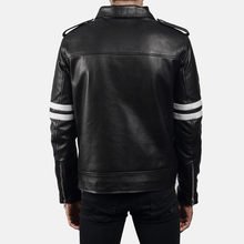 Load image into Gallery viewer, Turbo Black Leather Motorcycle Jacket
