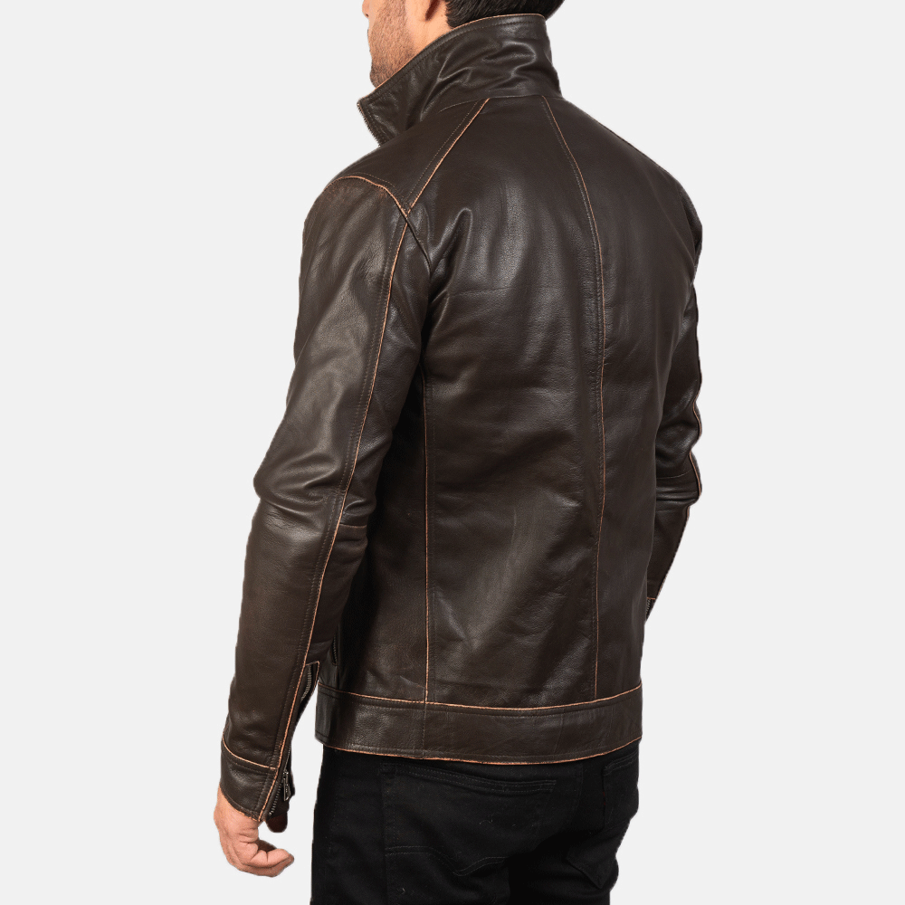 Turbo Men Leather Motorcycle Jacket