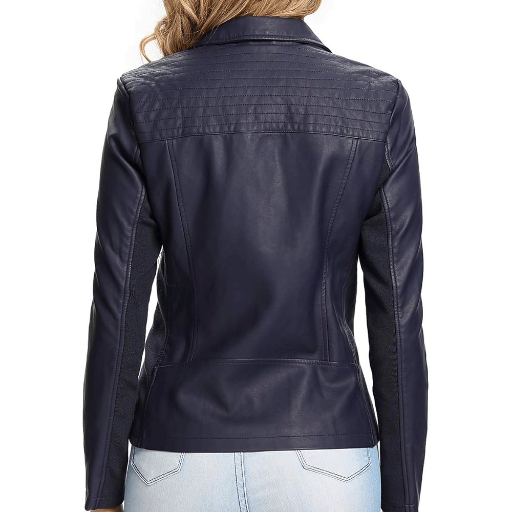 Turbo Ladies Leather Motorcycle Jacket