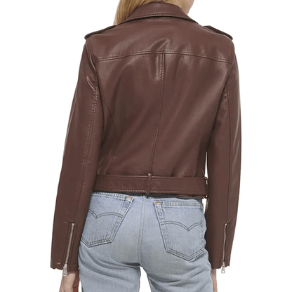 Turbo Ladies Leather Motorcycle Jacket