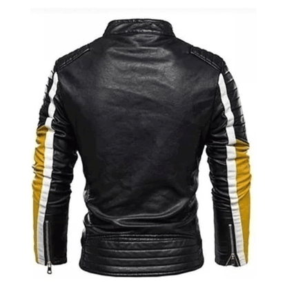 Turbo Men Leather Motorcycle Jacket