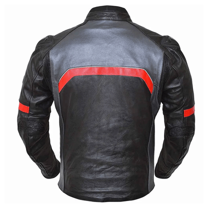 Turbo Black Leather Motorcycle Jacket