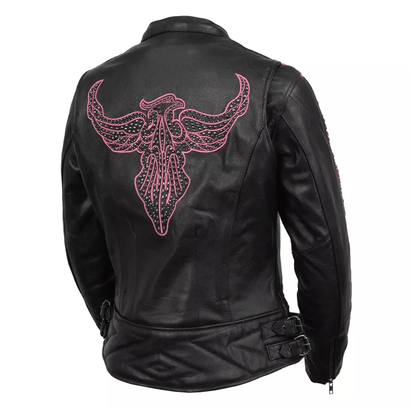 Turbo Ladies Leather Motorcycle Jacket