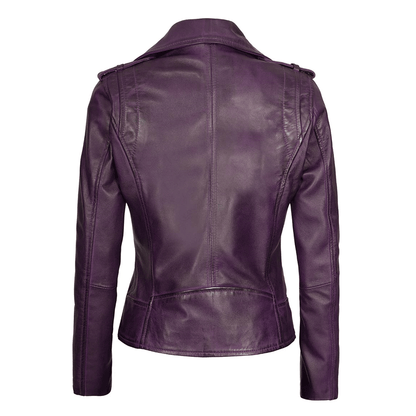 Turbo Ladies Leather Motorcycle Jacket