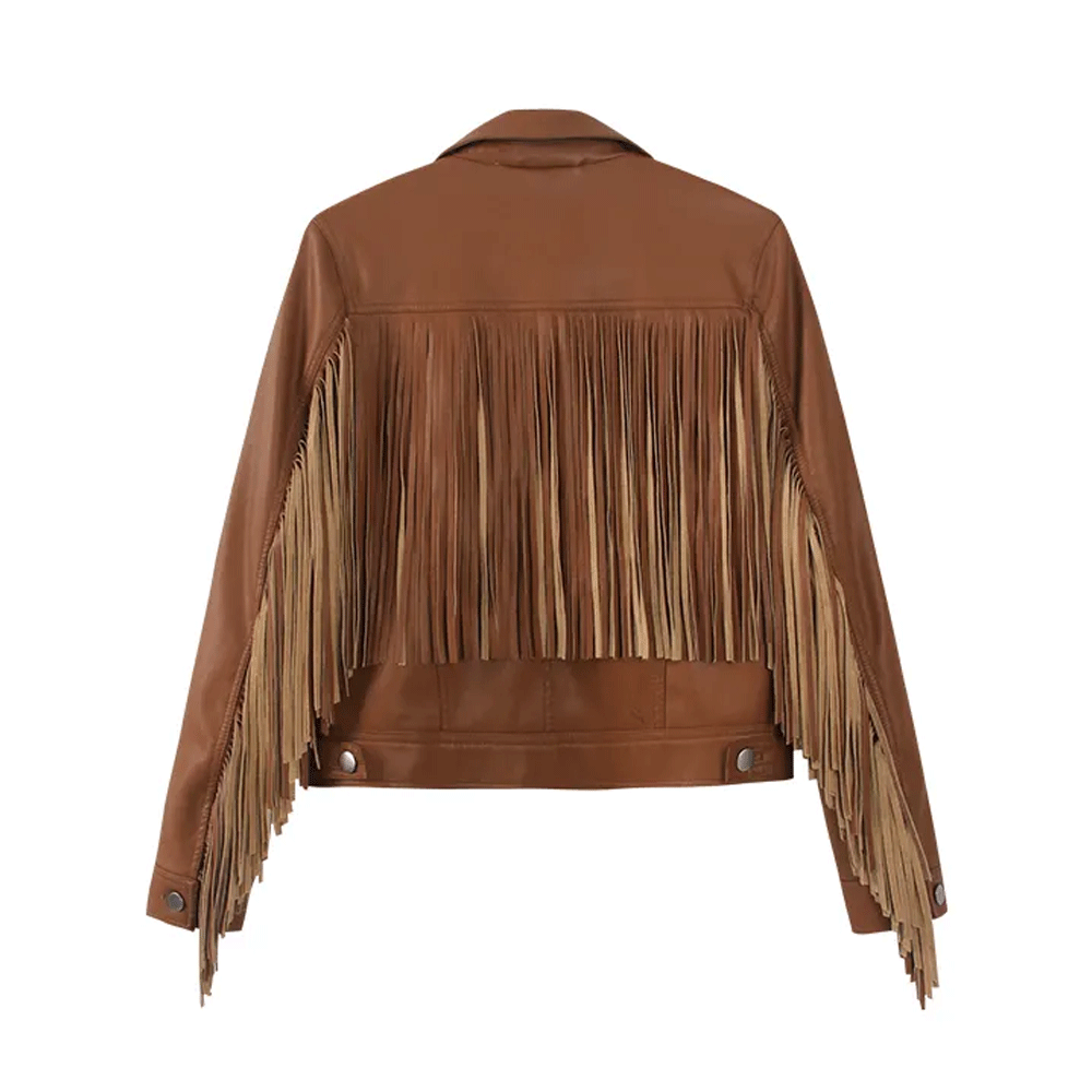Ladies leather jacket street style