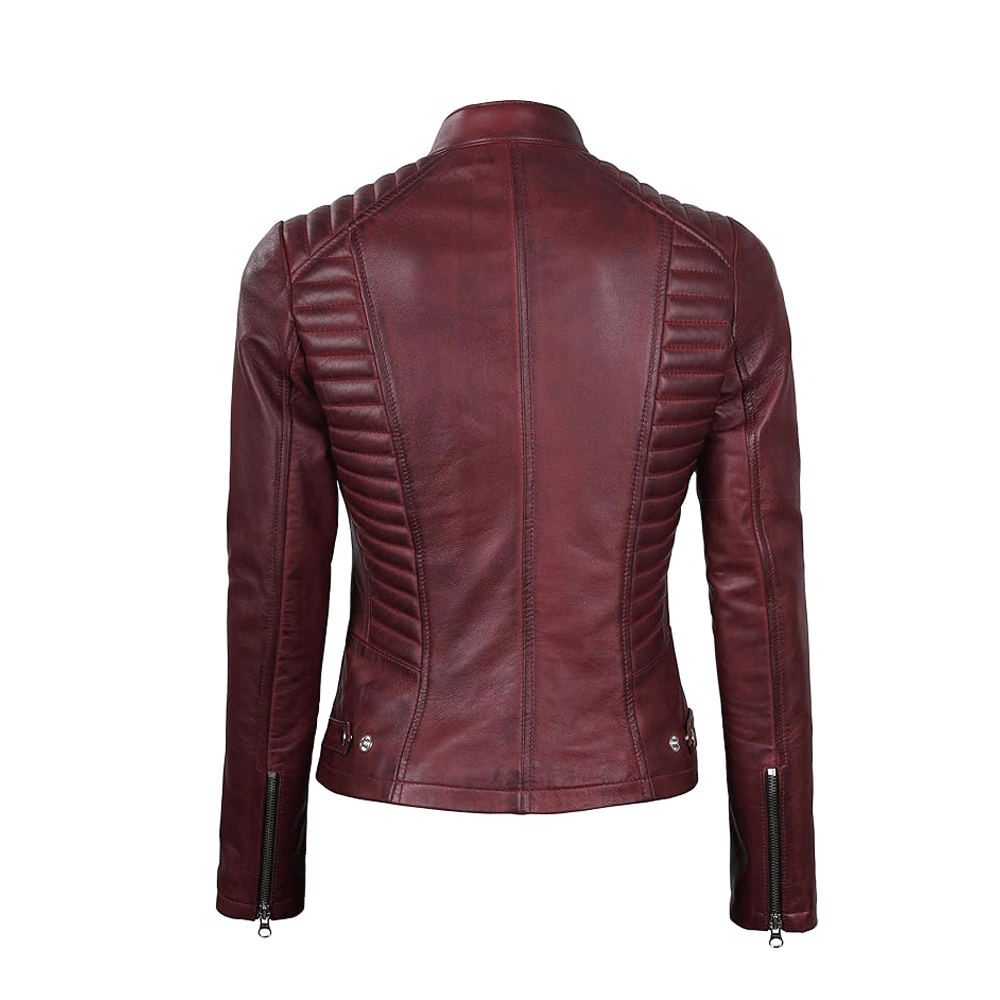 Women  leather jacket modern street outfit