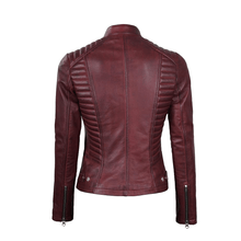 Load image into Gallery viewer, Turbo Women Leather Motorcycle Jacket
