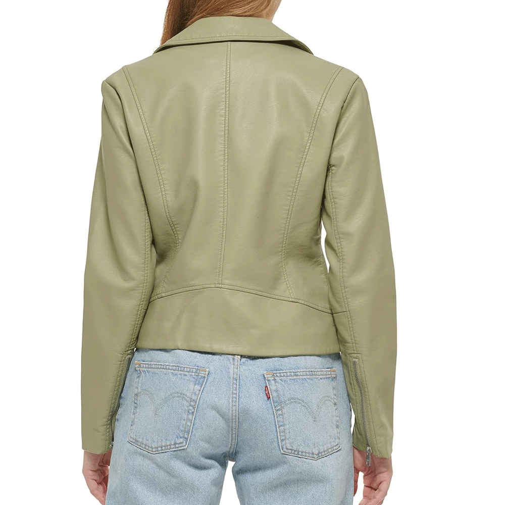 Women leather jacket classy casual look