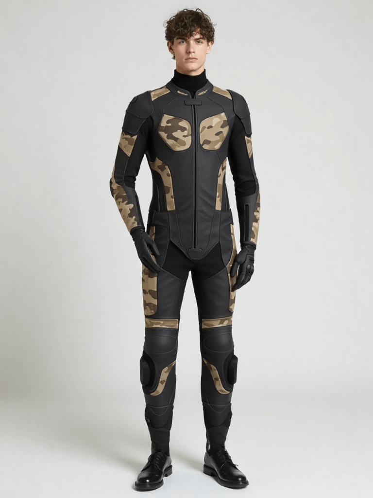 camo motorbike suit