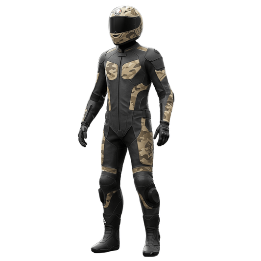 camo motorcycle suit