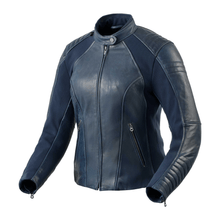 Load image into Gallery viewer, Turbo Blue Motorcycle Leather Jacket
