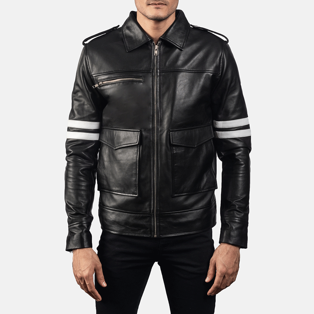 Men leather jacket fashionable wear