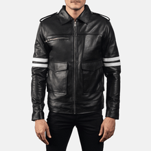 Load image into Gallery viewer, Turbo Black Leather Motorcycle Jacket
