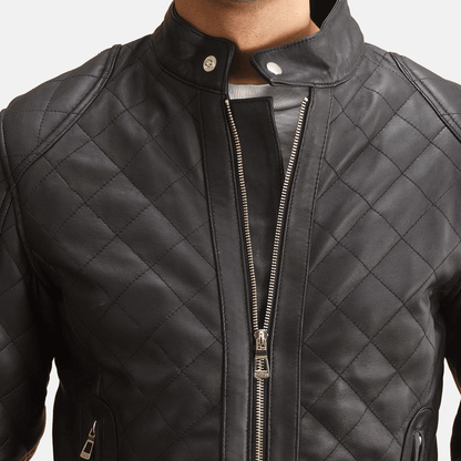 Turbo Black Leather Motorcycle Jacket