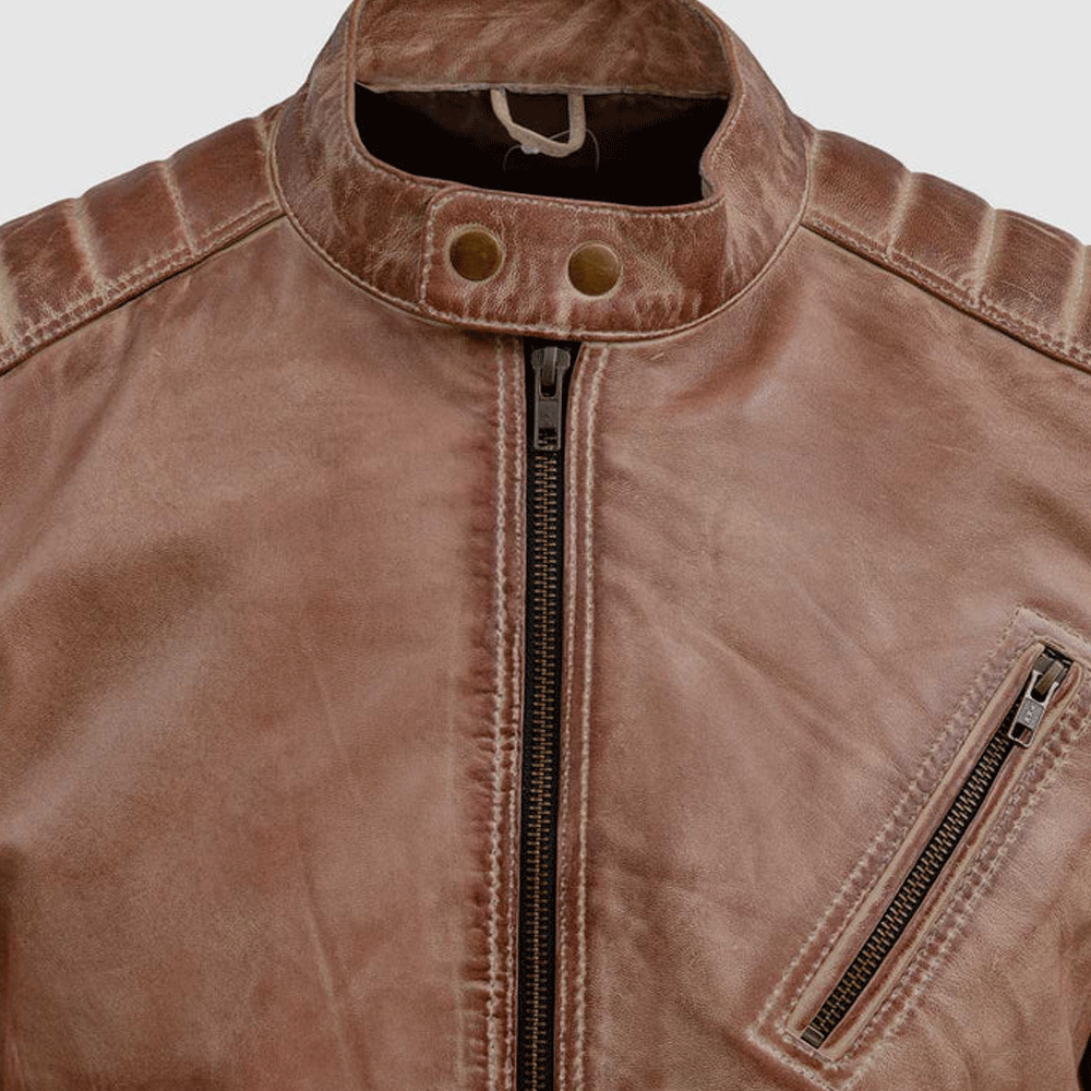Mens leather jacket casual outerwear