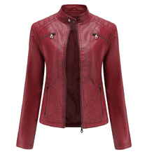 Load image into Gallery viewer, Turbo Women Leather Motorcycle Jacket
