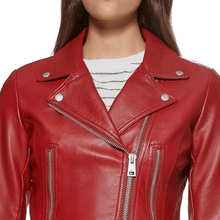 Load image into Gallery viewer, Turbo Women Leather Motorcycle Jacket
