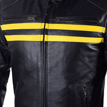 Load image into Gallery viewer, Turbo Men Leather Motorcycle Jacket
