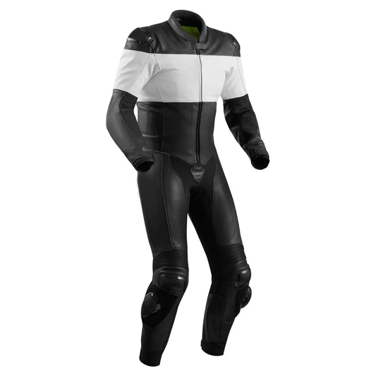 Turbo Black & Silver Motorcycle Race Suit