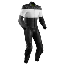 Load image into Gallery viewer, Turbo Black &amp; Silver Motorcycle Race Suit
