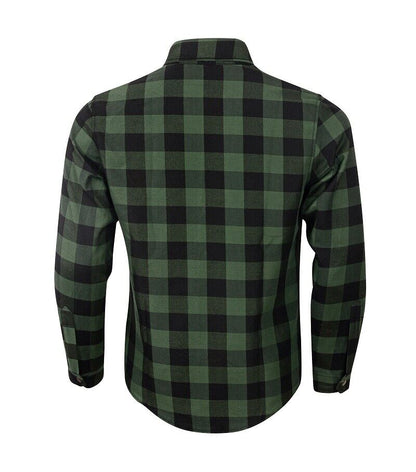 green checkered motorbike shirt backside