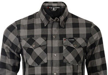 Load image into Gallery viewer, grey checkered shirt top style
