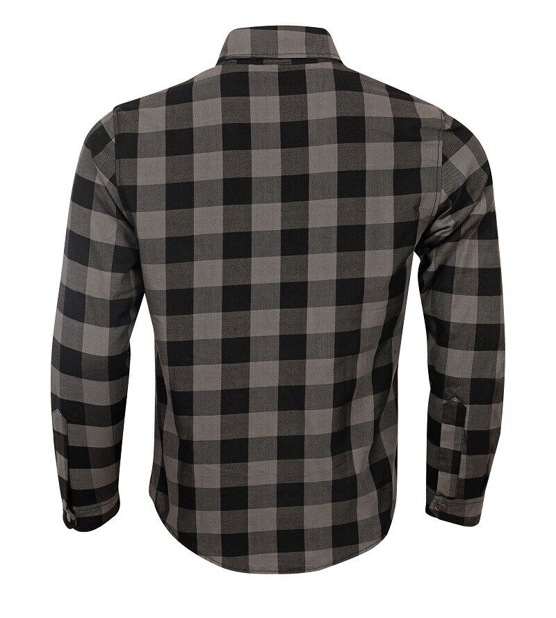 grey checkered shirt back