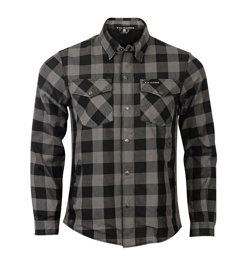 grey checkered shirt front