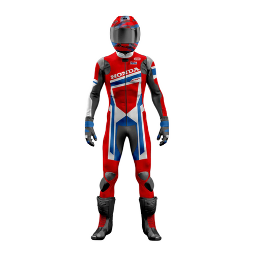 Turbo Honda Motorbike Racing Leathers Suit