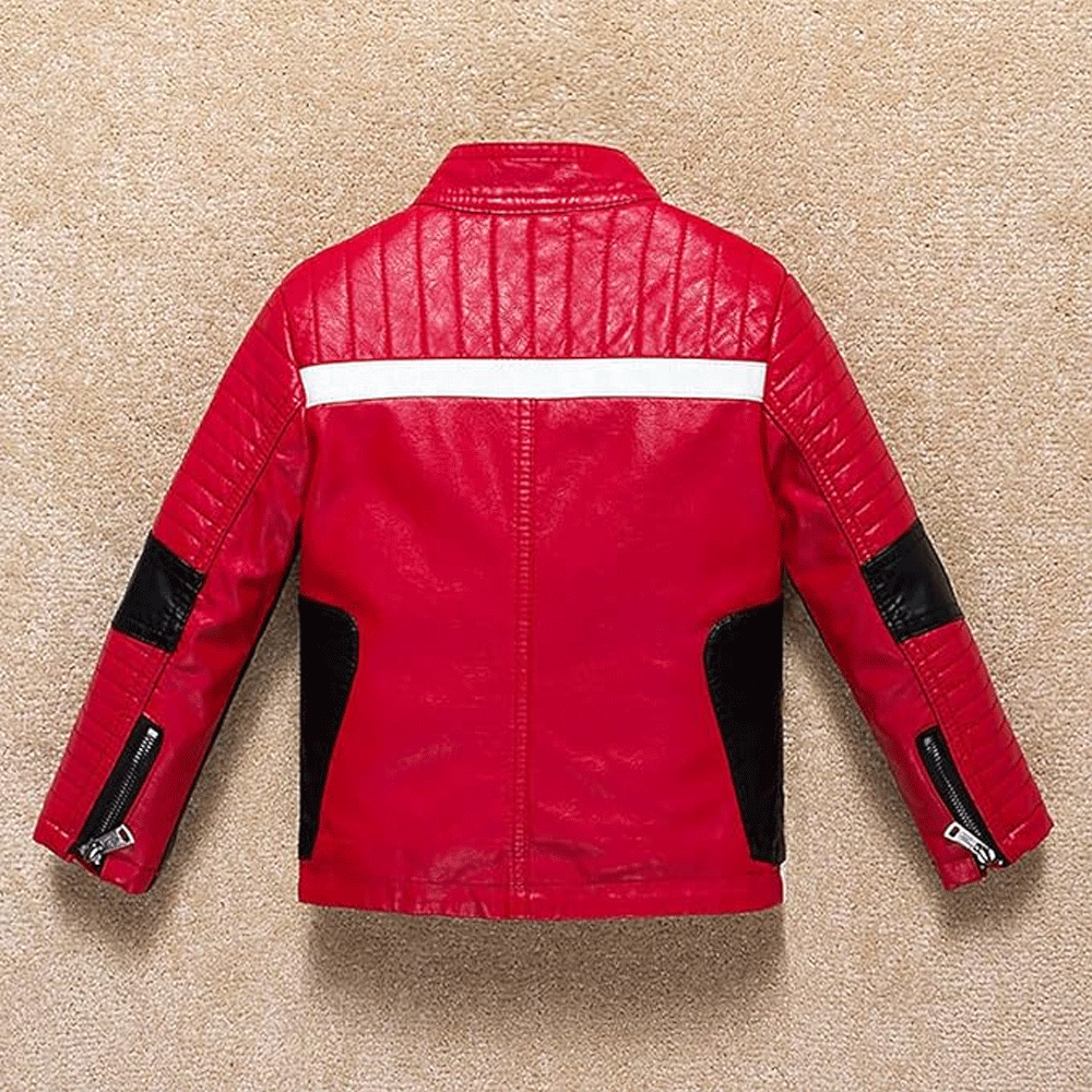 Kids  leather jacket modern fashion